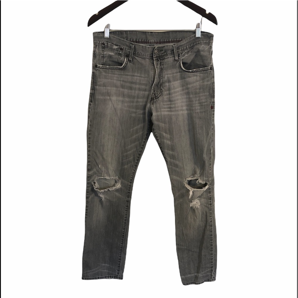 Distressed Slim straight Jeans 33x32